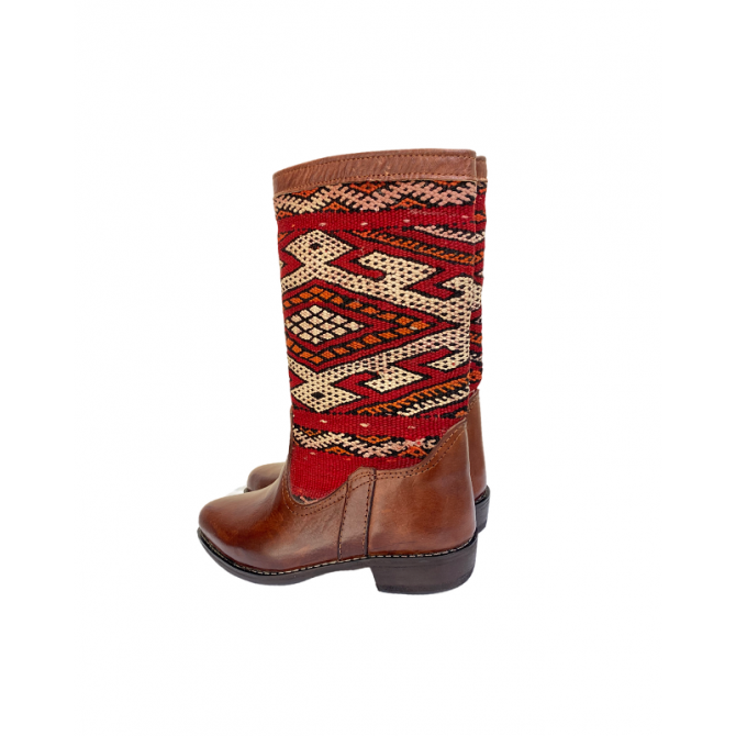 Bottes En Cuir Miista Pour Femme - Taille 41 - Talon Moyen - Couleur Noir/camel - Neuf Sans Boîte