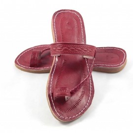 Big Sale! Summer flip-flops in genuine red leather handmade by our craftsmen