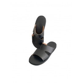 Mode handgjord svart sandal...