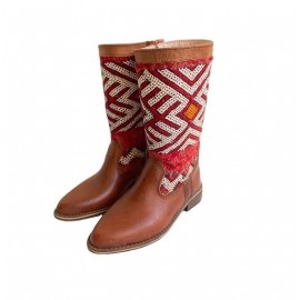 Bottes en vrai cuir haute...