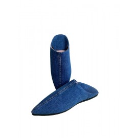 Handmade blue denim slipper