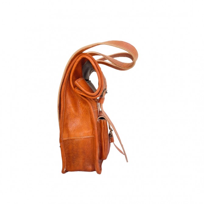 Sacoche Francesco Biasia En Cuir Saffiano Corail - Taille Medium - Style Bowler - Occasion Comme Neuve