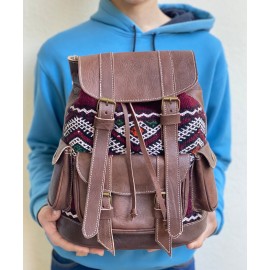 Blauer Rucksack aus echtem...