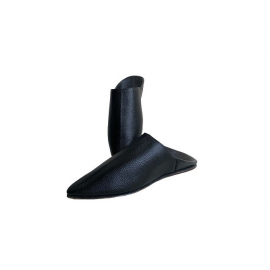 Babouche pointue en cuir Noir