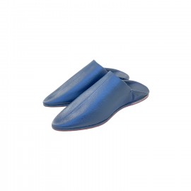 Babouche bleu homme