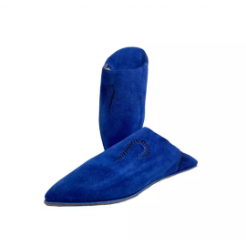 Babouche Femme en Daim Bleu...