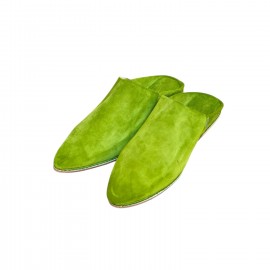 Babouche Femme en Daim Vert...