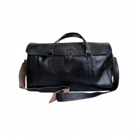 Sac de Voyage Noir en Cuir...