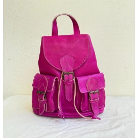 Sac à Dos Rose en Cuir...
