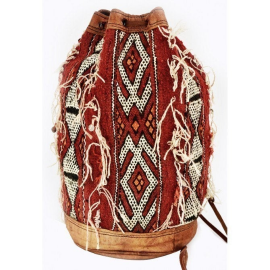 Genuine leather and Kilim backpack