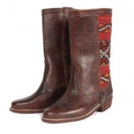 Leather boot and kilim...