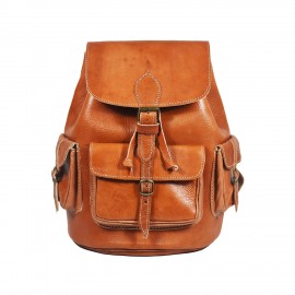 Mochila de couro e kilim