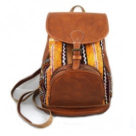 Leather and kilim backpack