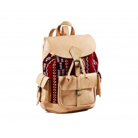 Sac à dos en cuir et kilim