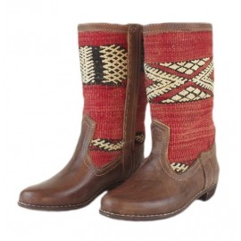 Echtlederstiefel mit Kelim...