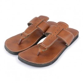 Sandale en cuir naturel...