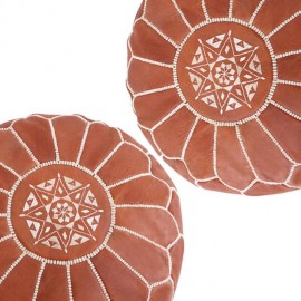 Set of two poufs in genuine...