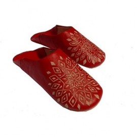Embroidered leather slippers