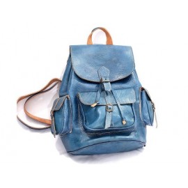 Leather backpack for travel