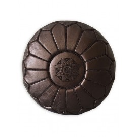 Moroccan leather pouf