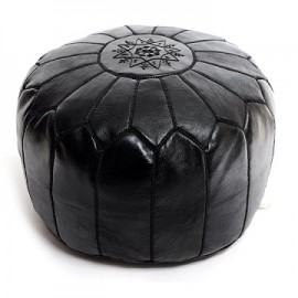 Pouffe in genuine leather...