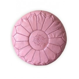 Pouf en cuir véritable Rose