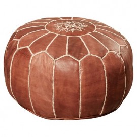 Genuine leather stool Brown