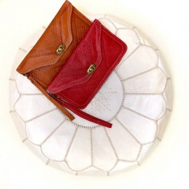 Pouf en cuir véritable...