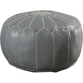 Aito nahkainen harmaa pouf