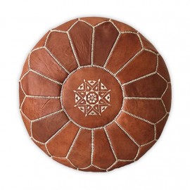 Genuine leather pouf for...