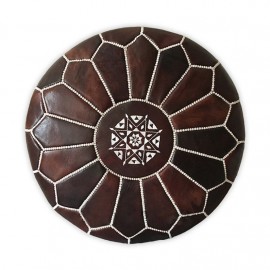 Genuine leather pouf for...