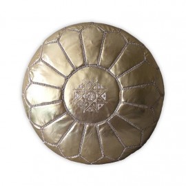 Pouf en cuir véritable pour...