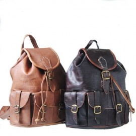 Handmade real leather backpack