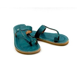 Real leather sandal Blue