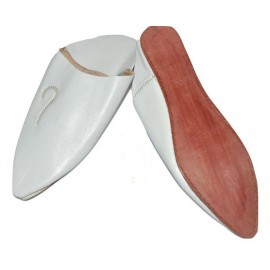 Babouche cuir véritable Gris