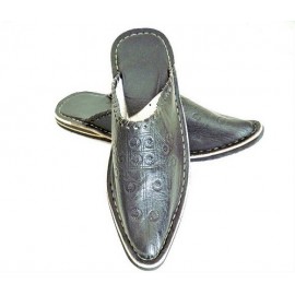 Babouche Noir pointue en...