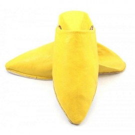 Babouche pointue en cuir Jaune