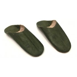Genuine leather slipper Green