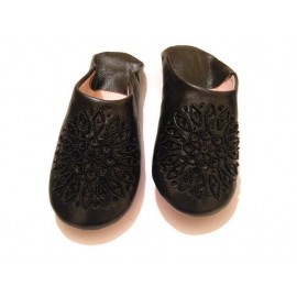 Babouche Noir pour Femme