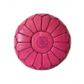 Pouf en cuir véritable Rose