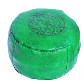 Tabouret vert en vrai cuir...