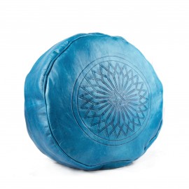 Tabouret Bleu en vrai cuir...