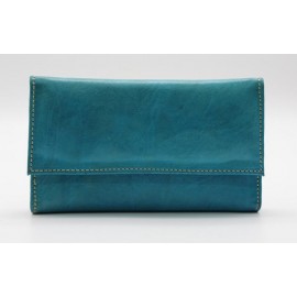 Genuine leather wallet Blue