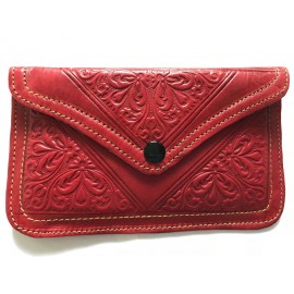 Red genuine leather bill...