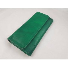 Green genuine leather wallet