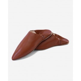 Leather slippers for men Brown