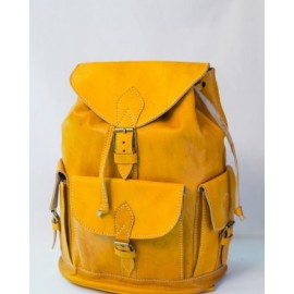 Gelber Lederrucksack